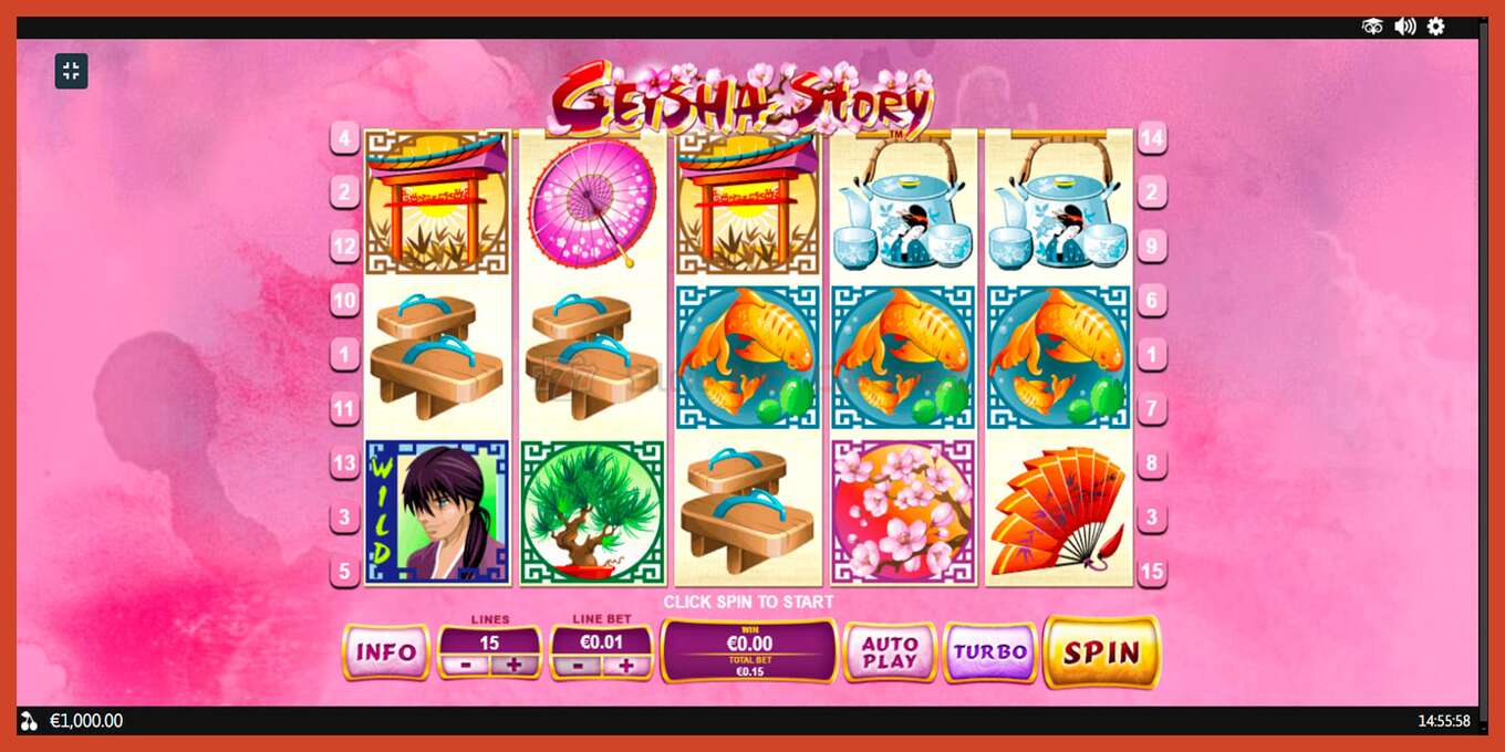 Slot скриншоту: Geisha Story депозит жок, саны - 1