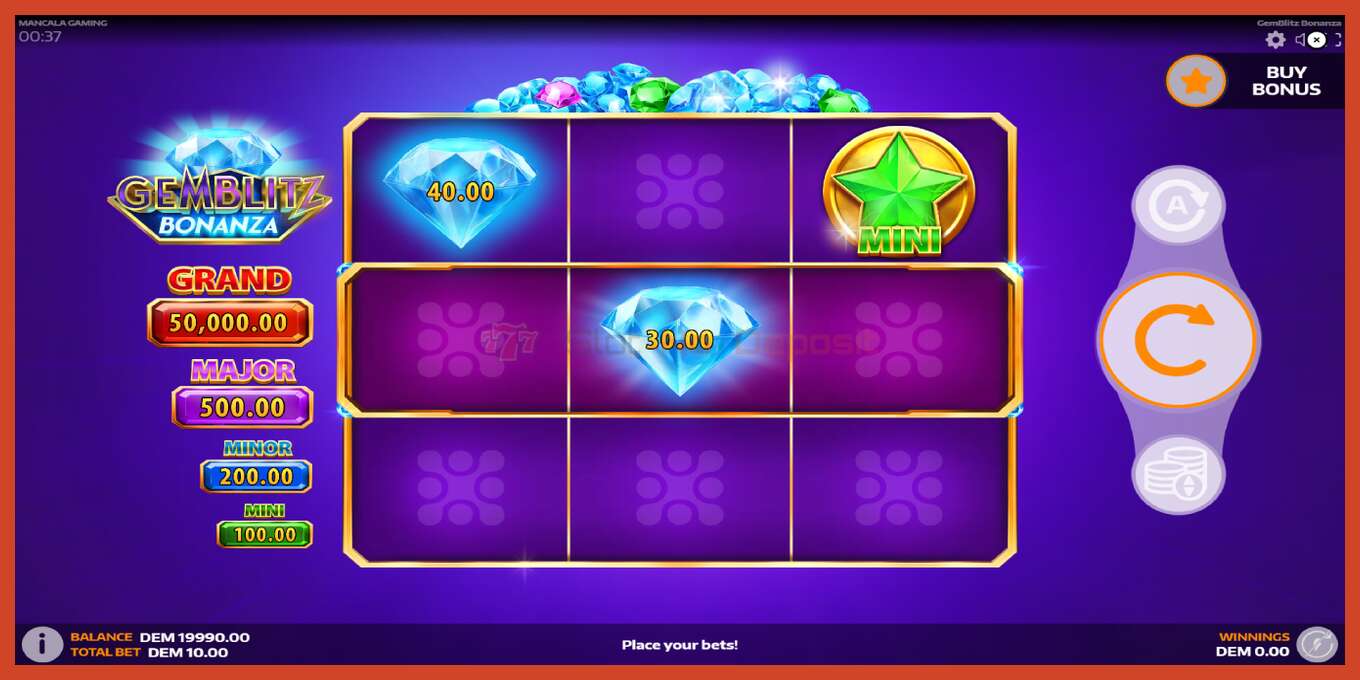 Slot screenshot: GemBlitz Bonanza no deposit, number - 3