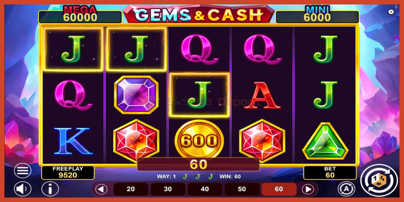 স্লট স্ক্রিনশট: Gems & Cash কোন আমানত, সংখ্যা - 4