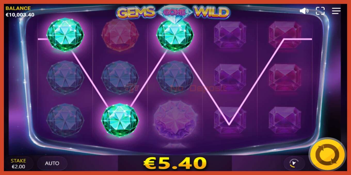 Slot screenshot: Gems Gone Wild no deposit, number - 2