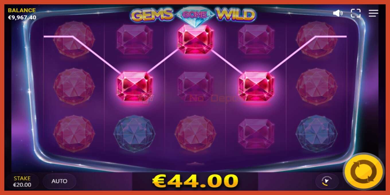 Slot screenshot: Gems Gone Wild no deposit, number - 3