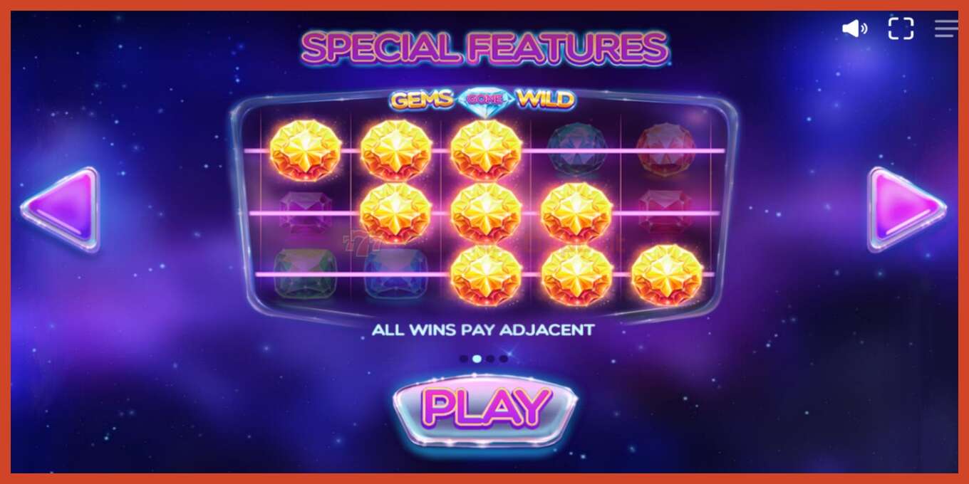 Slot screenshot: Gems Gone Wild no deposit, number - 4