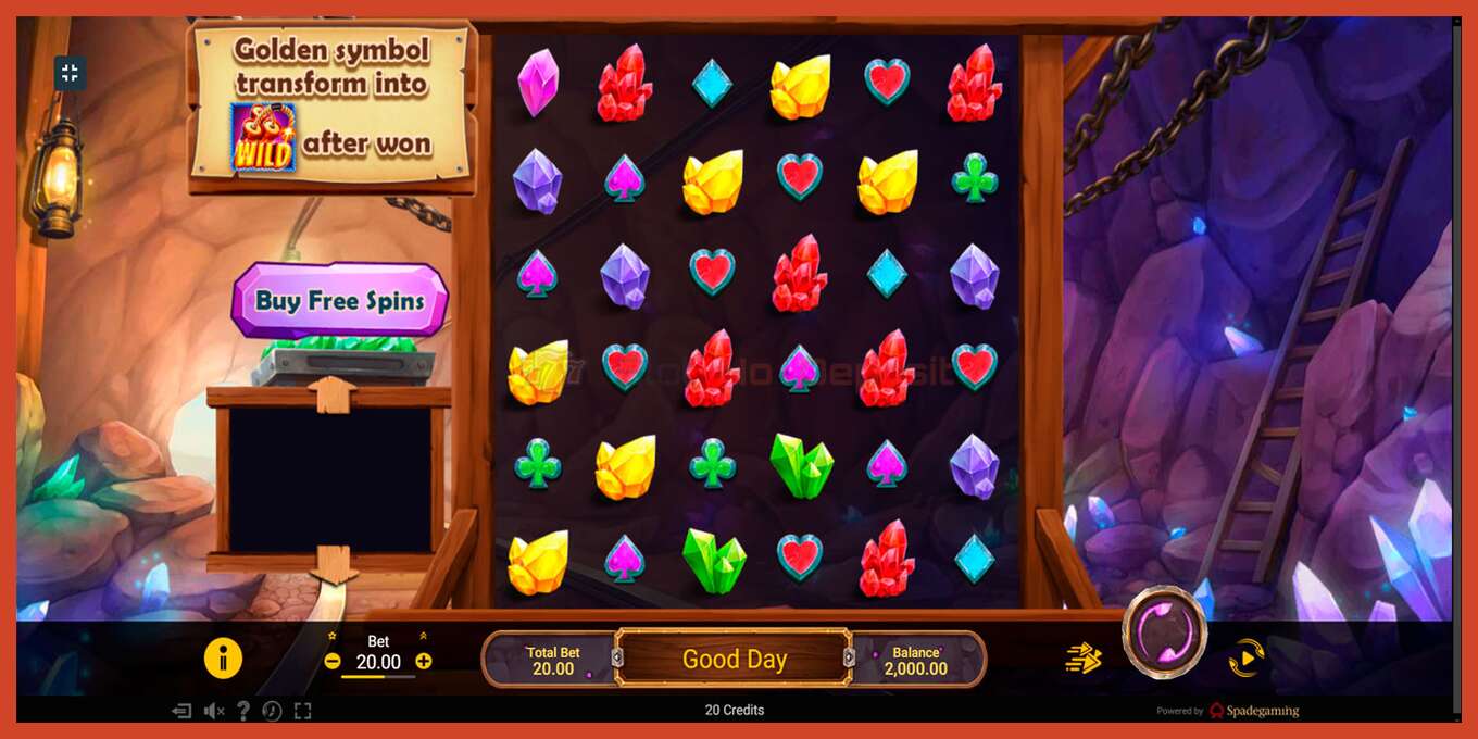 Slot screenshot: Gemstone Rush no deposit, number - 1