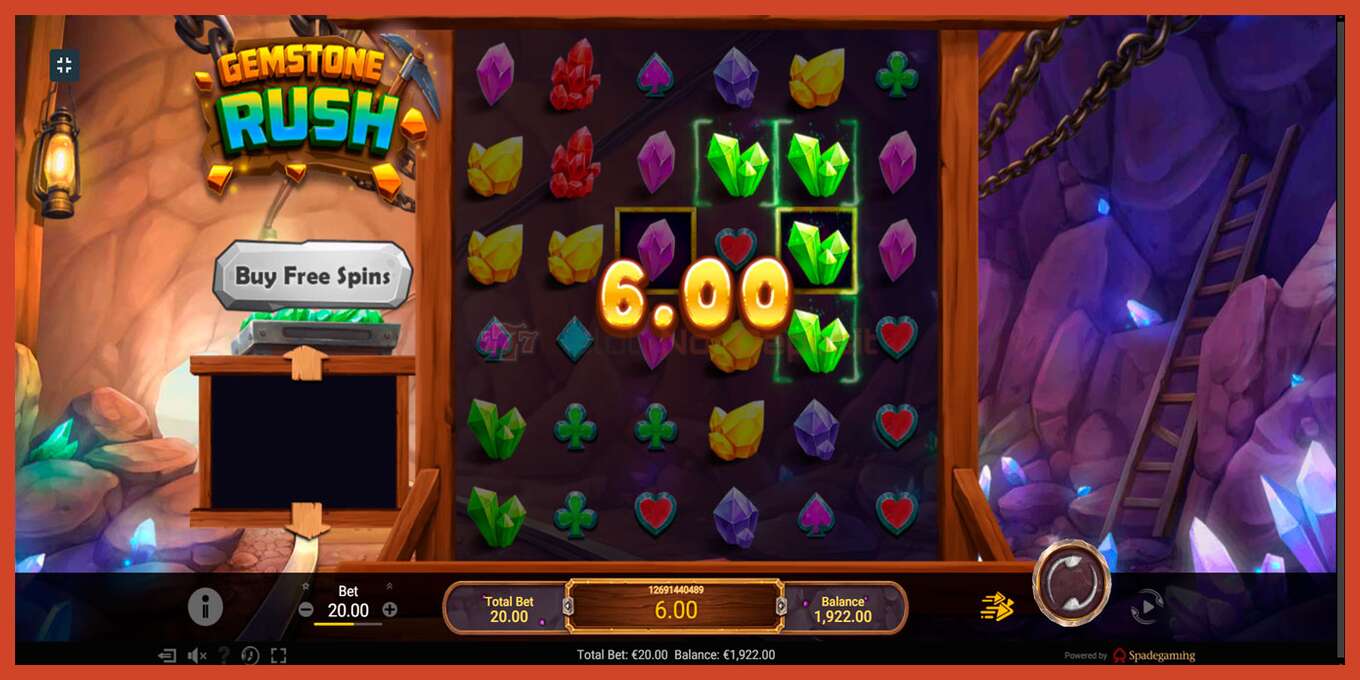 Slot screenshot: Gemstone Rush no deposit, number - 4