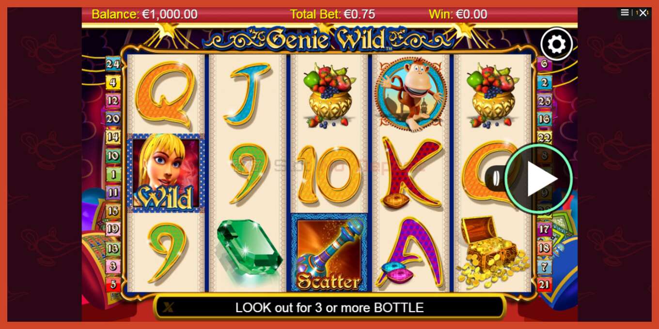 Slot screenshot: Genie Wild no deposit, number - 1