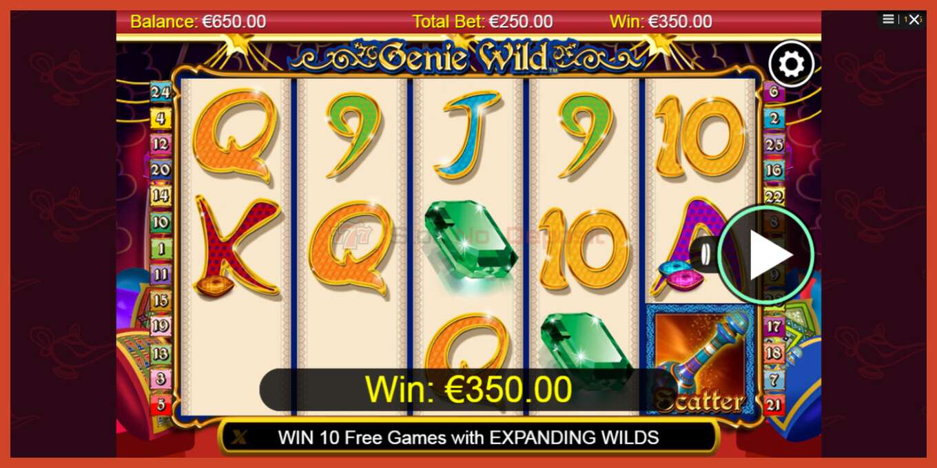 Slot screenshot: Genie Wild no deposit, number - 3