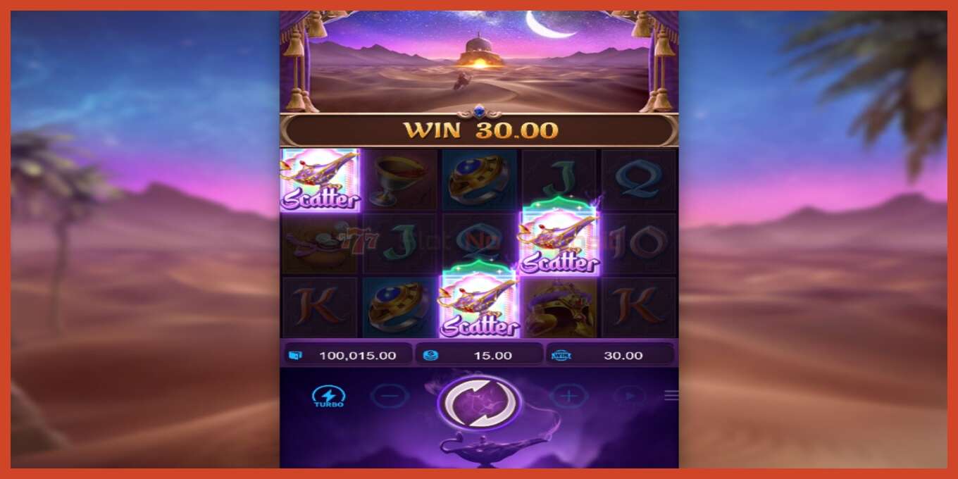 Slot screenshot: Genies 3 Wishes no deposit, number - 2