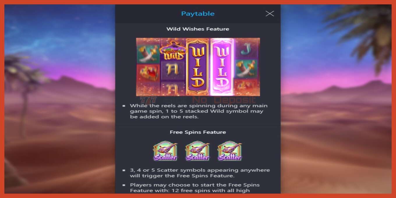 Slot screenshot: Genies 3 Wishes no deposit, number - 5