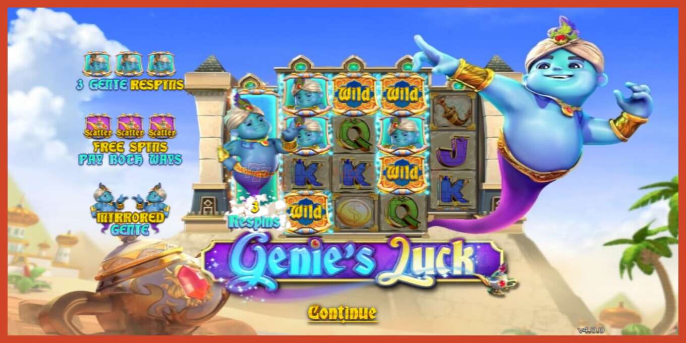 Slot screenshot: Genie’s Luck no deposit, number - 1