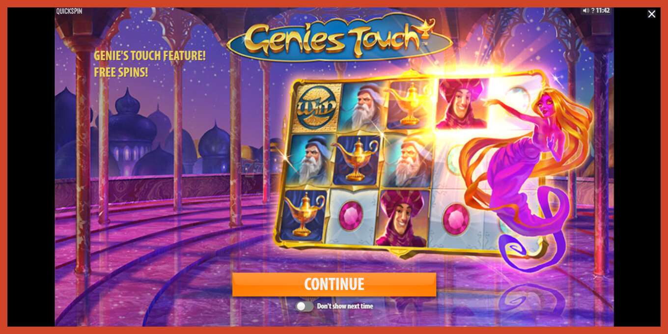 Slot screenshot: Genies Touch no deposit, number - 1