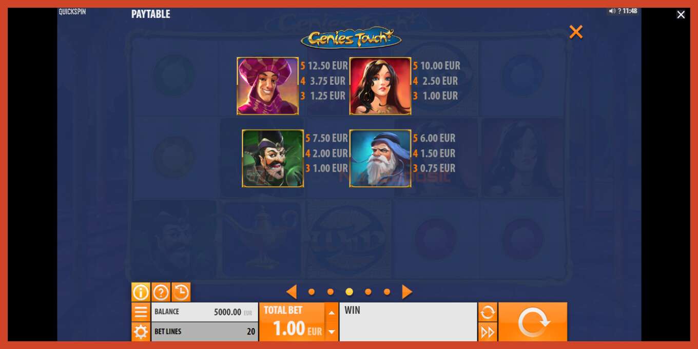 Slot screenshot: Genies Touch no deposit, number - 4