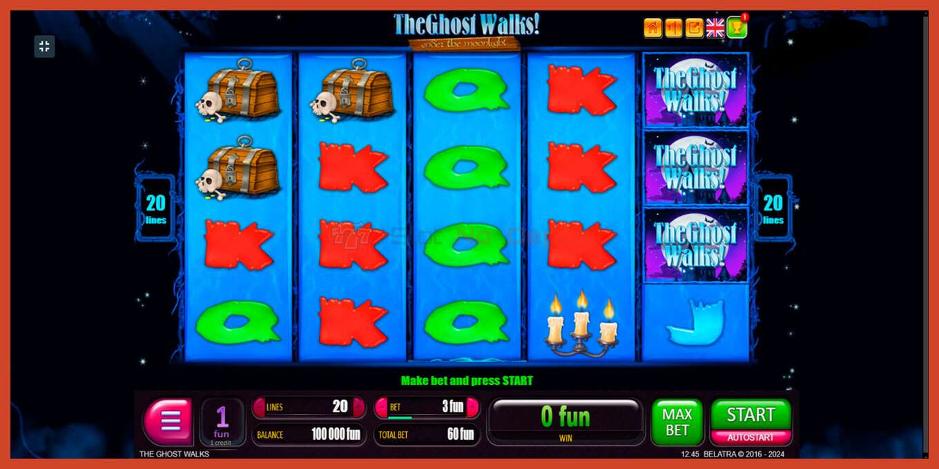 Slot screenshot: Ghost Walks no deposit, number - 1