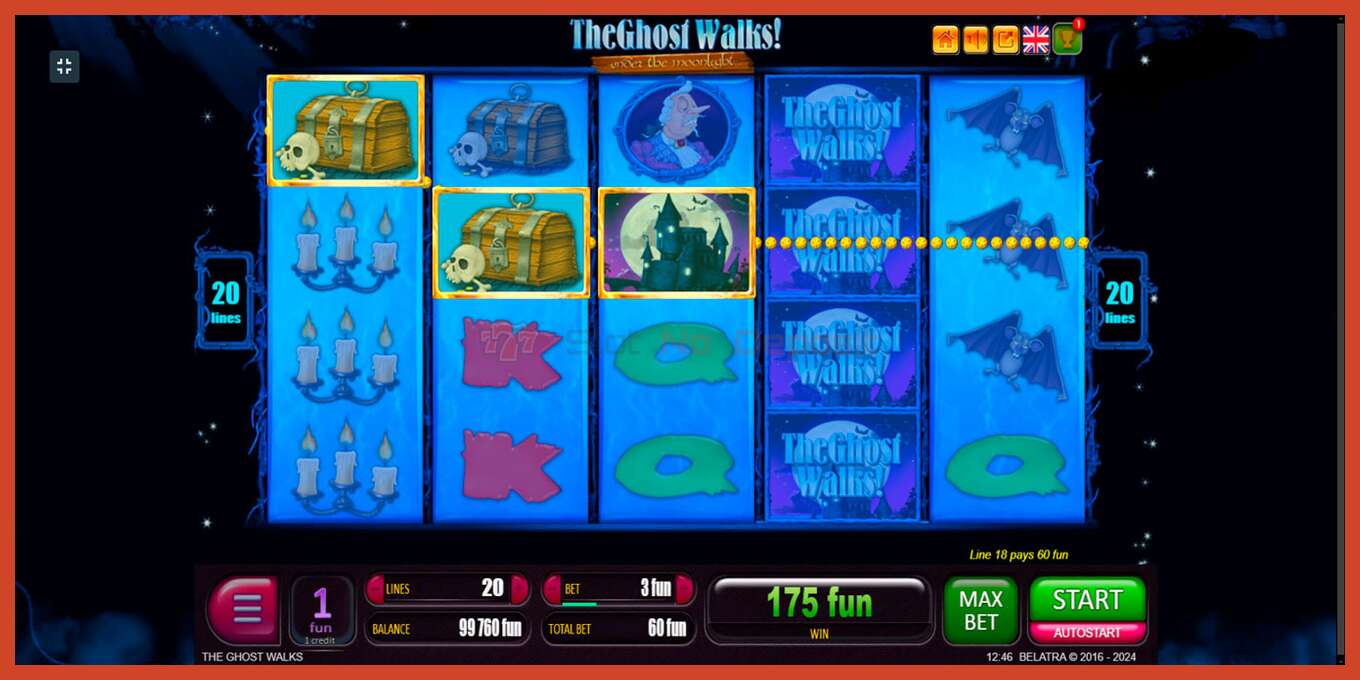 Slot screenshot: Ghost Walks no deposit, number - 2