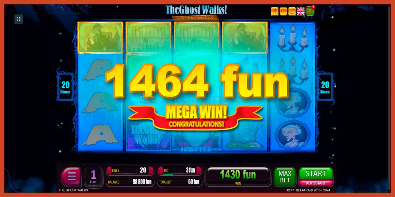 Slot screenshot: Ghost Walks no deposit, number - 4