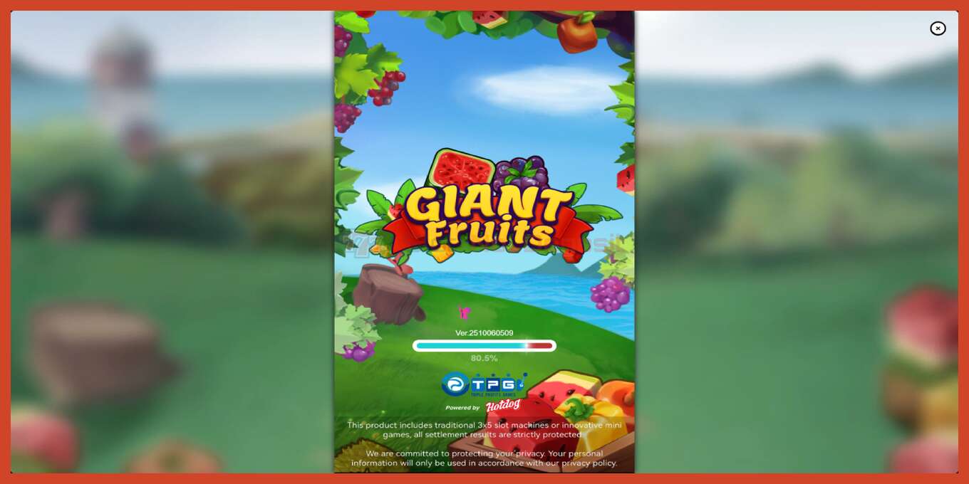 Slot screenshot: Giant Fruits bez depozita, broj - 1