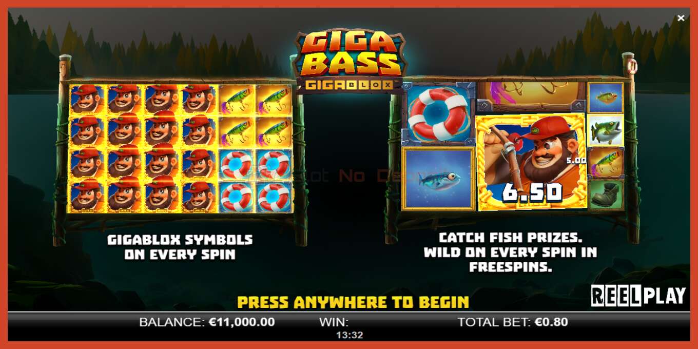 Slot screenshot: Giga Bass Gigablox no deposit, number - 1