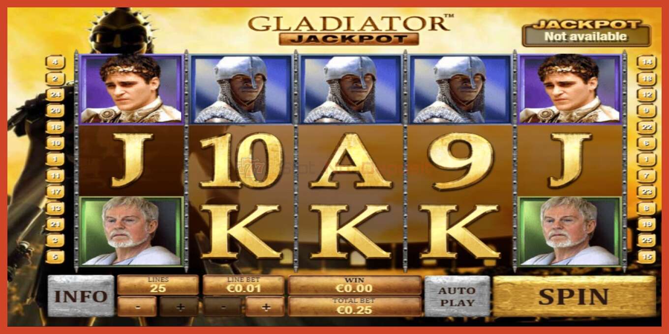 Slot screenshot: Gladiator Jackpot no deposit, number - 1