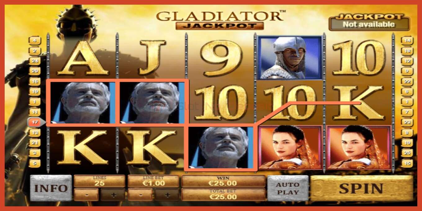 Slot screenshot: Gladiator Jackpot no deposit, number - 2