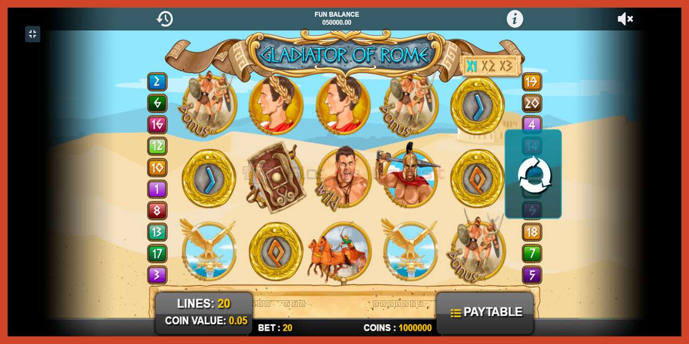 Slot screenshot: Gladiator of Rome no deposit, number - 1