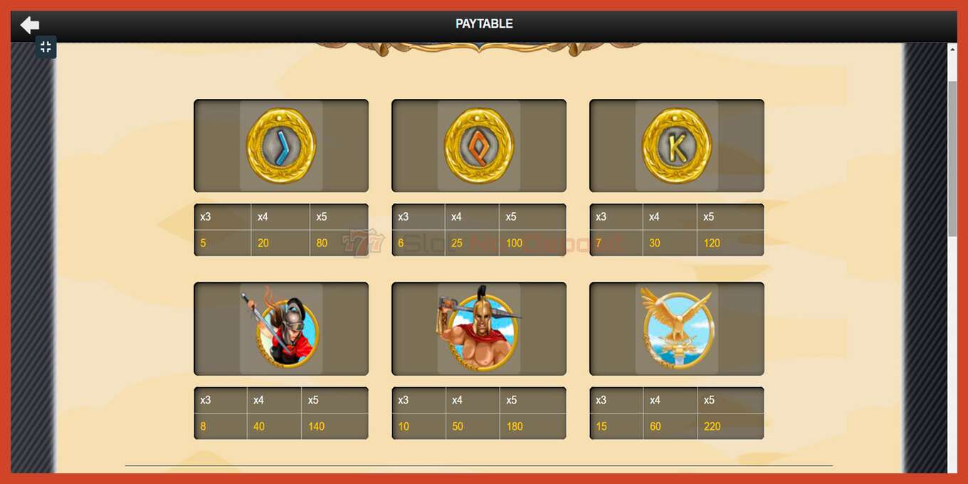 Slot screenshot: Gladiator of Rome no deposit, number - 6