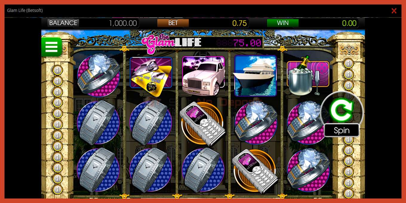 Slot screenshot: Glam Life no deposit, number - 1