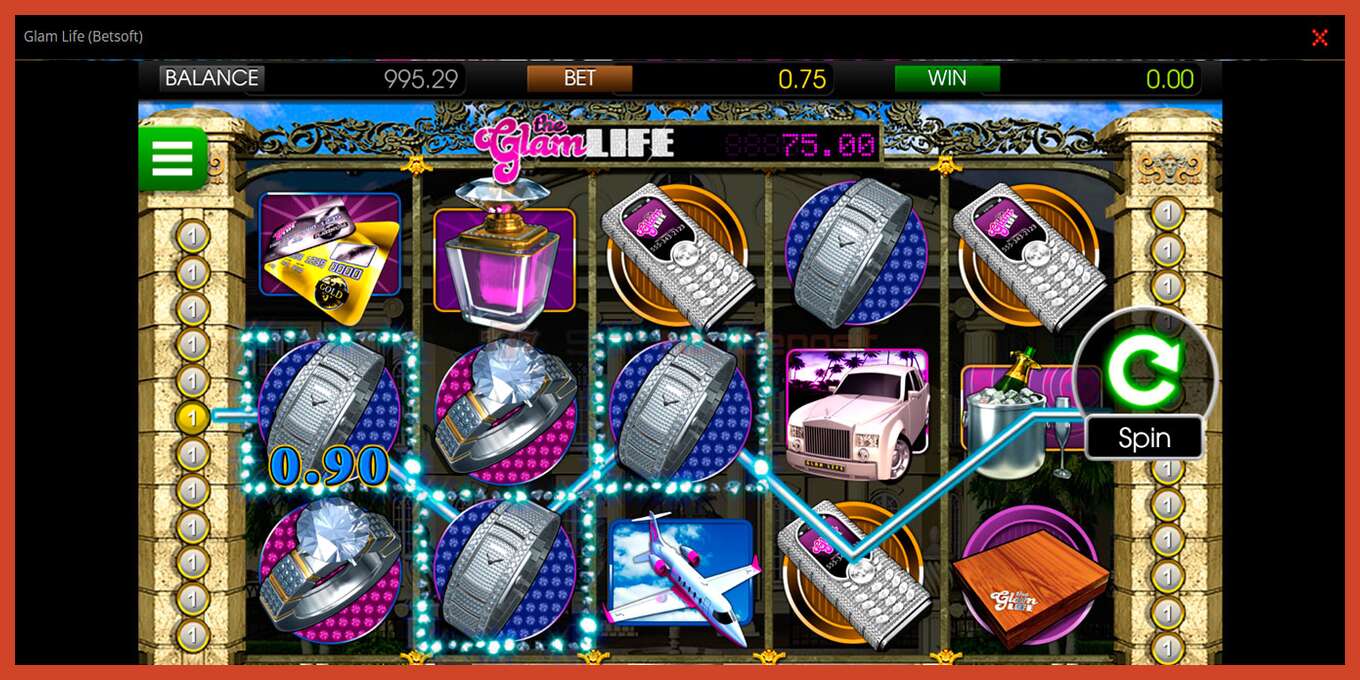 Slot screenshot: Glam Life no deposit, number - 5