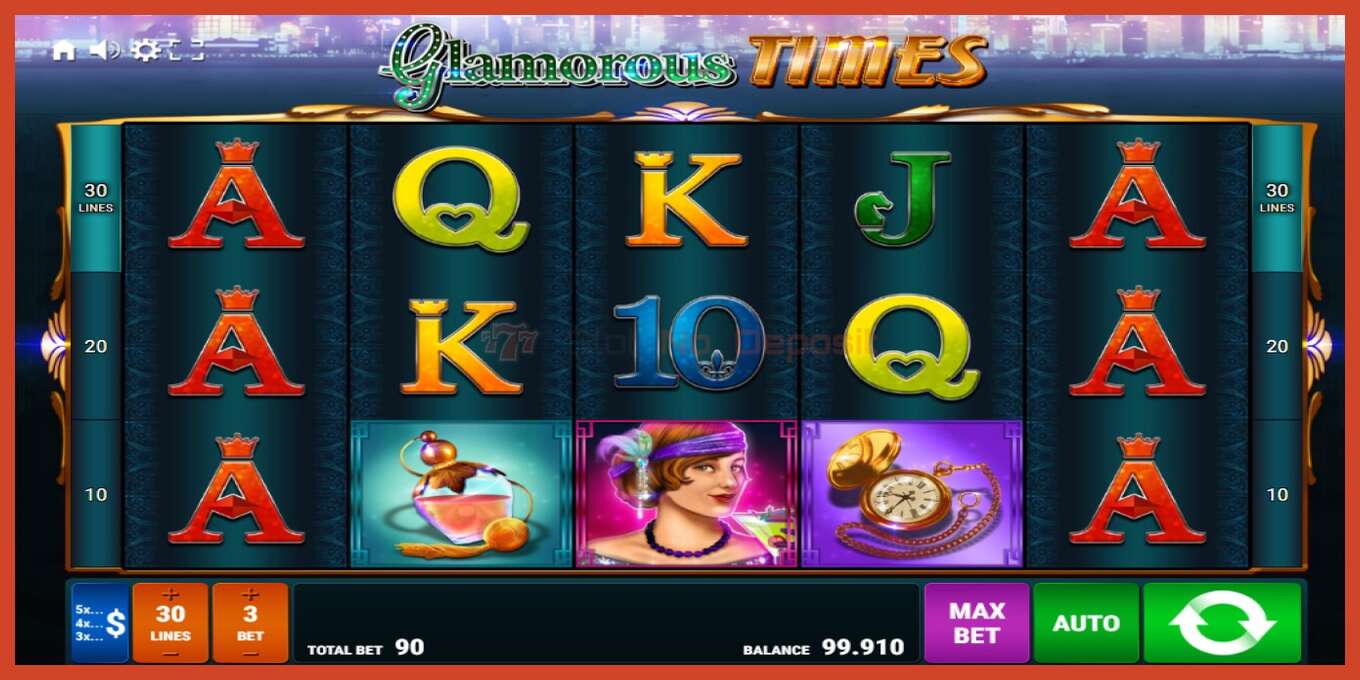 Slot screenshot: Glamorous Times no deposit, number - 1