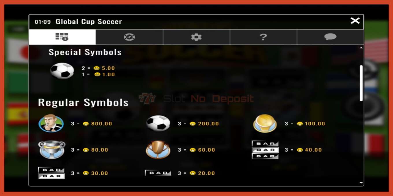 Slot screenshot: Global Cup Soccer no deposit, number - 3