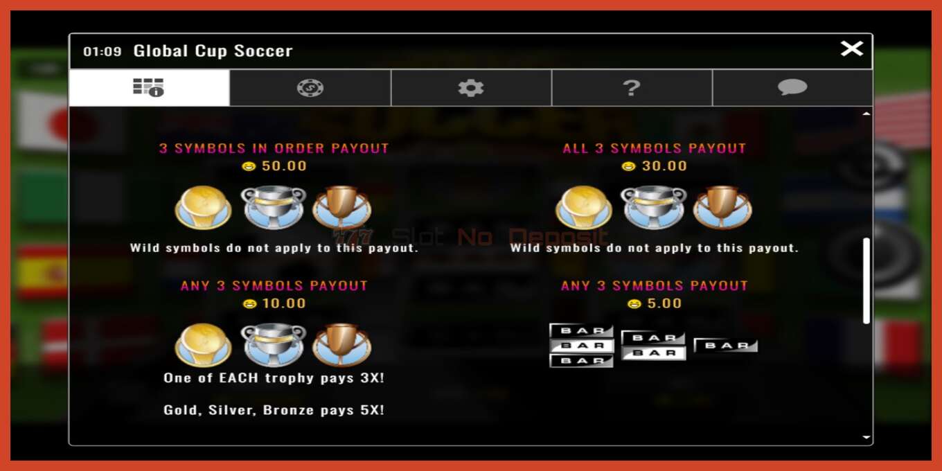 Slot screenshot: Global Cup Soccer no deposit, number - 4