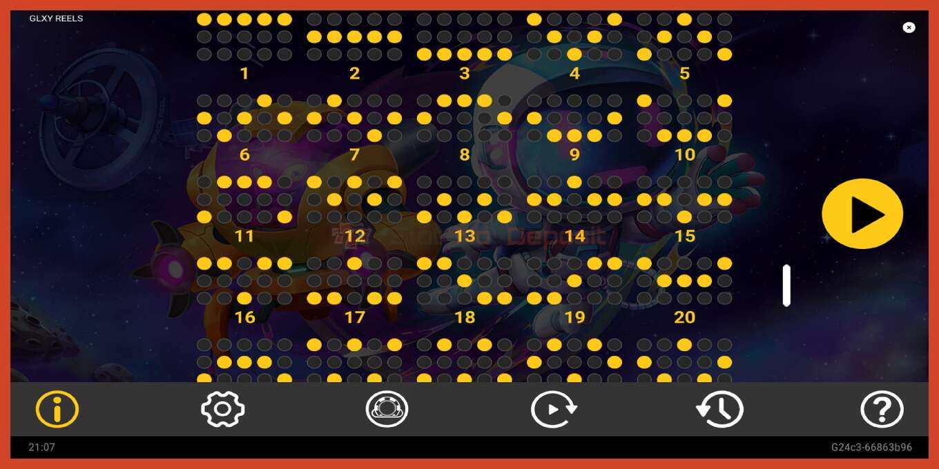 Slot screenshot: Glxy Reels no deposit, number - 6