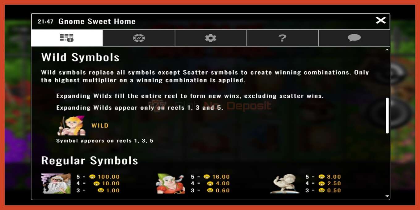 Slot screenshot: Gnome Sweet Home no deposit, number - 4