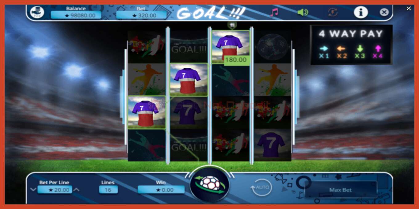 Slot screenshot: Goal no deposit, number - 3