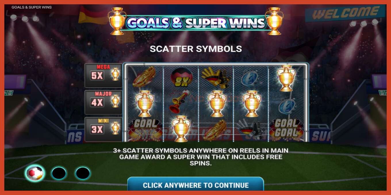 Slot ekran görüntüsü: Goals & Super Wins depozit yoxdur, nömrə - 1