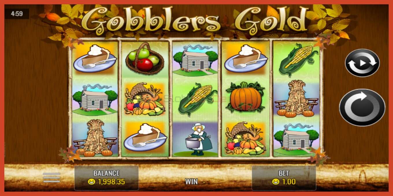 Slot screenshot: Gobblers Gold no deposit, number - 1