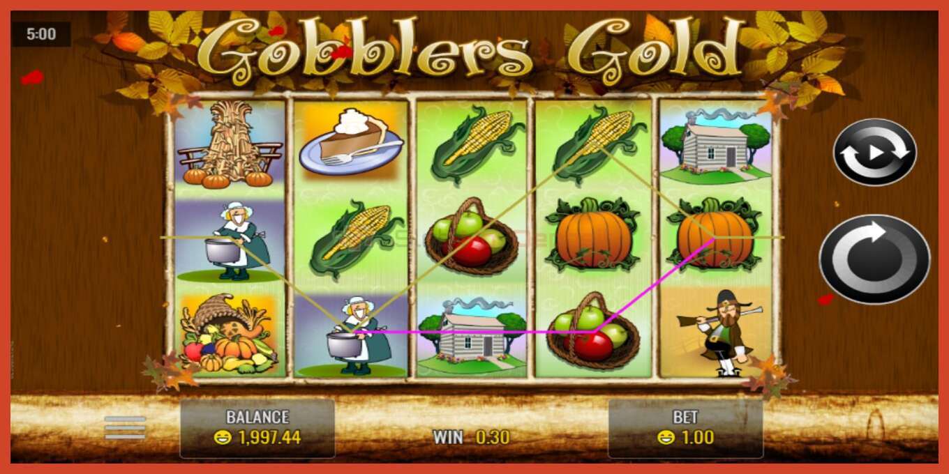 Slot screenshot: Gobblers Gold no deposit, number - 2