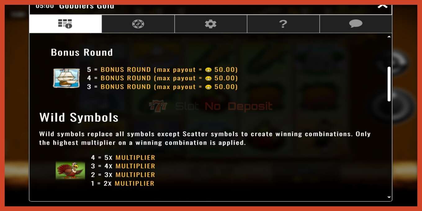 Slot screenshot: Gobblers Gold no deposit, number - 4