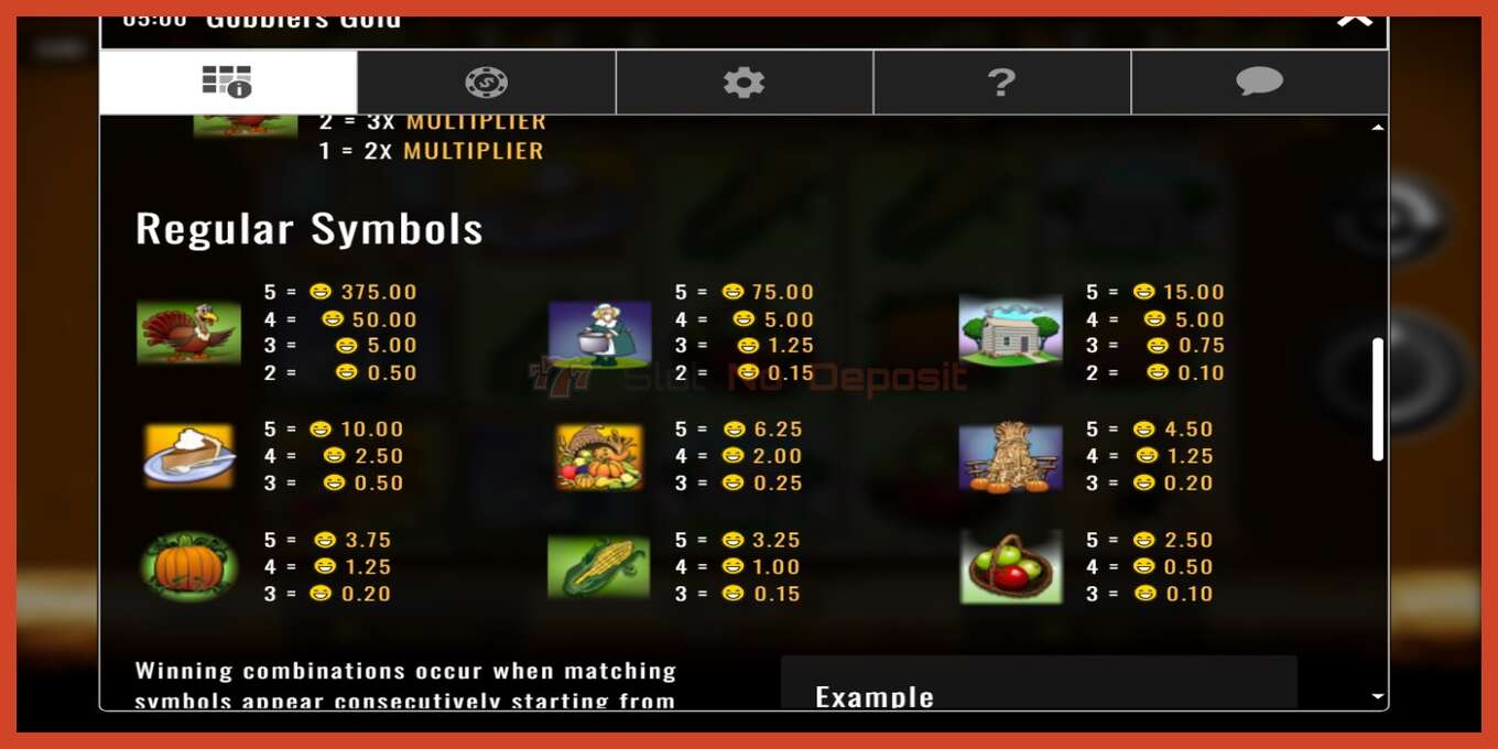 Slot screenshot: Gobblers Gold no deposit, number - 5