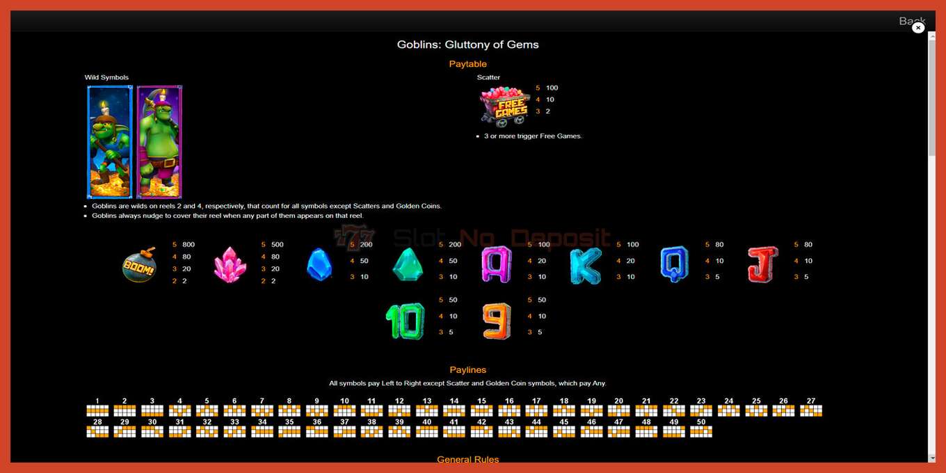 Slot screenshot: Goblins Gluttony of Gems no deposit, number - 7