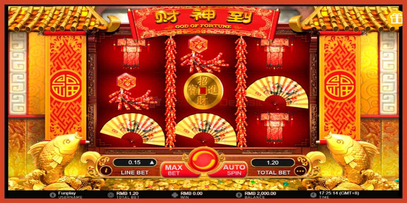 Slot screenshot: God of Fortune no deposit, number - 1