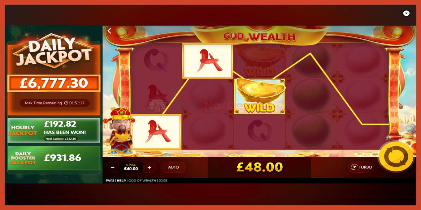 Slot screenshot: God of Wealth no deposit, number - 3