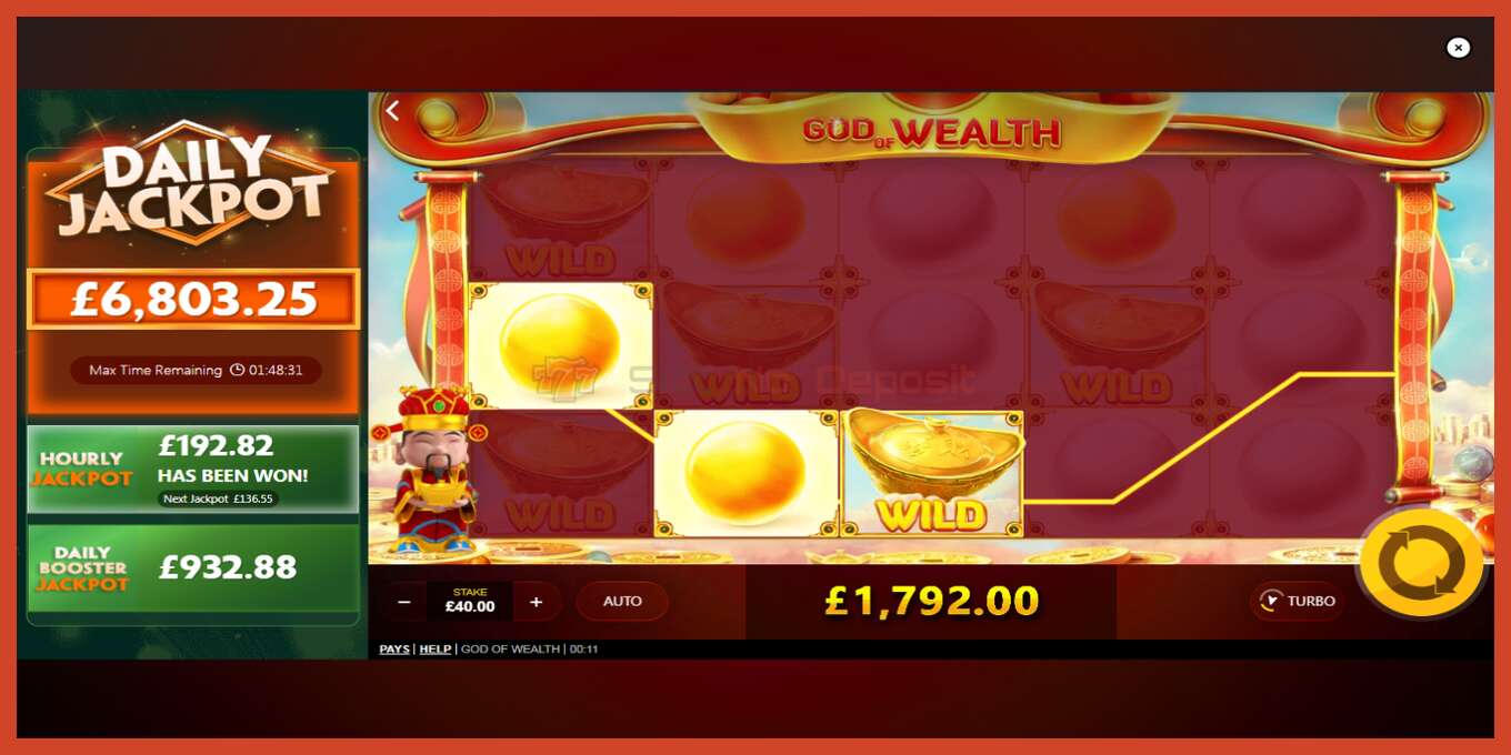 Slot screenshot: God of Wealth no deposit, number - 4