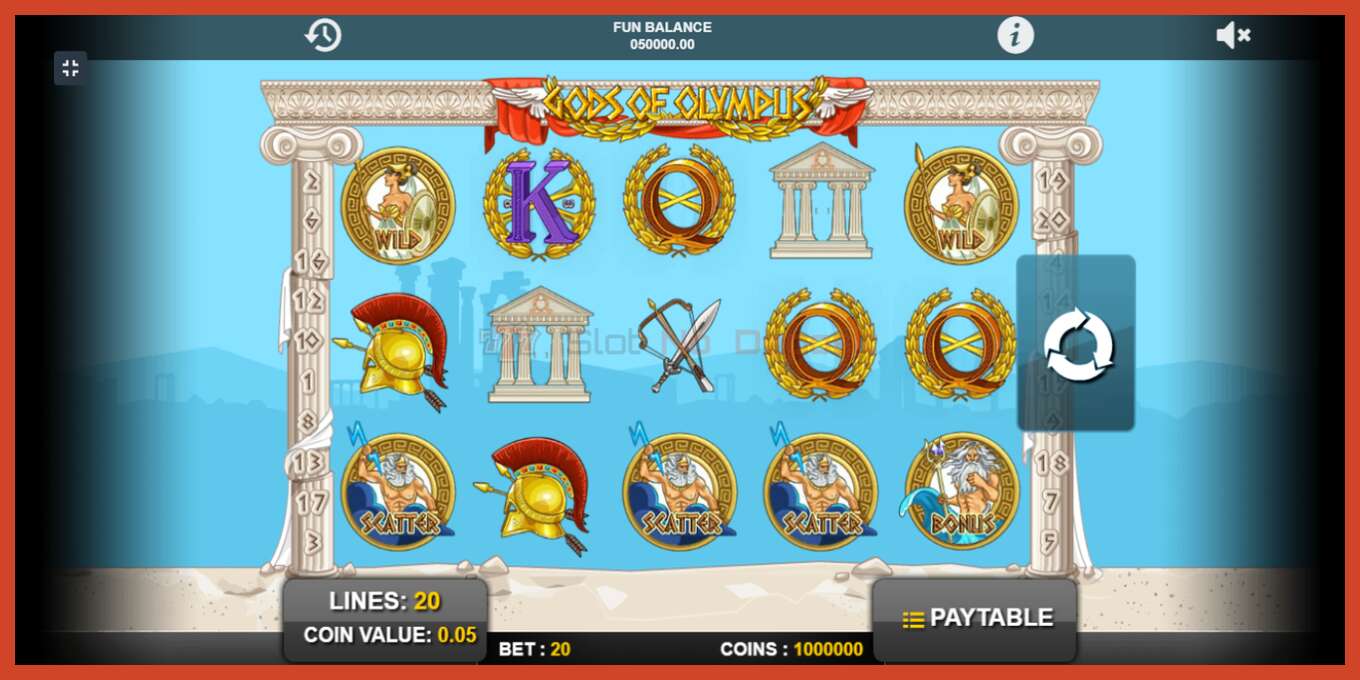 Slot screenshot: Gods of Olympus no deposit, number - 1