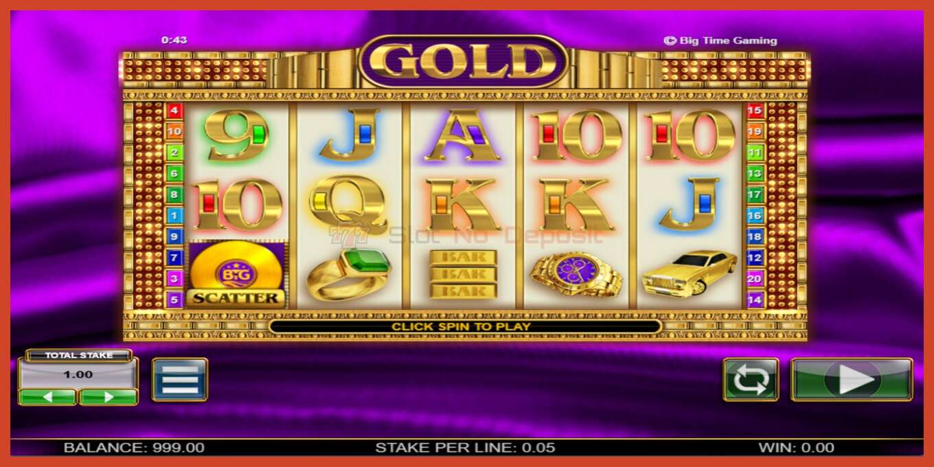 Slot screenshot: Gold no deposit, number - 1