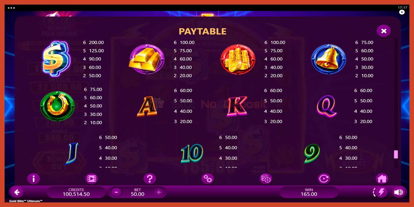 Slot screenshot: Gold Blitz Ultimate no deposit, number - 6