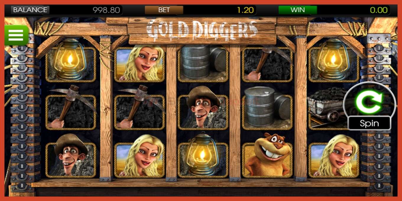 Slot screenshot: Gold Diggers no deposit, number - 1