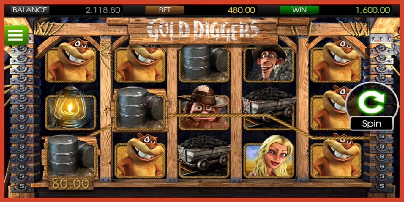 Slot screenshot: Gold Diggers no deposit, number - 2