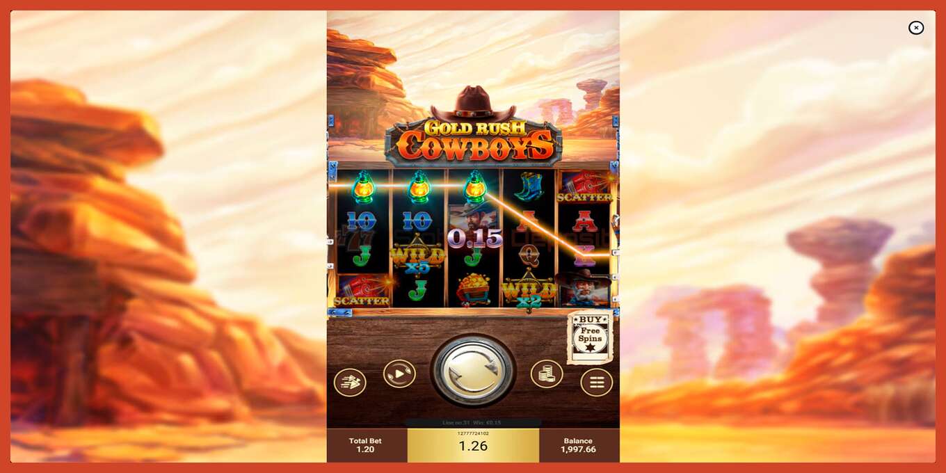 Slot screenshot: Gold Rush Cowboys no deposit, number - 2