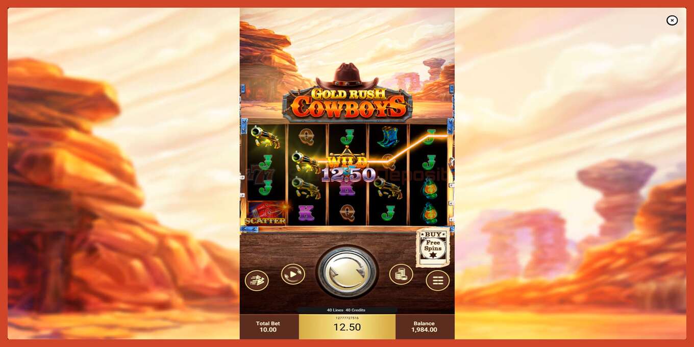 Slot screenshot: Gold Rush Cowboys no deposit, number - 3