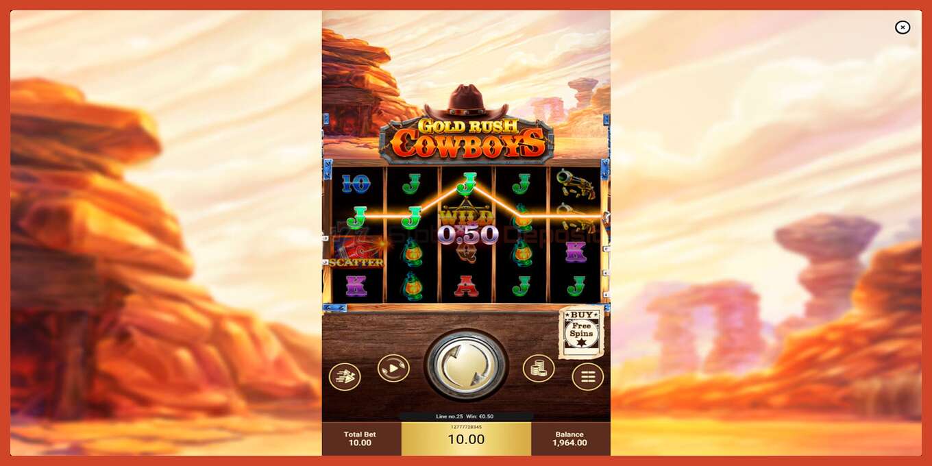 Slot screenshot: Gold Rush Cowboys no deposit, number - 4