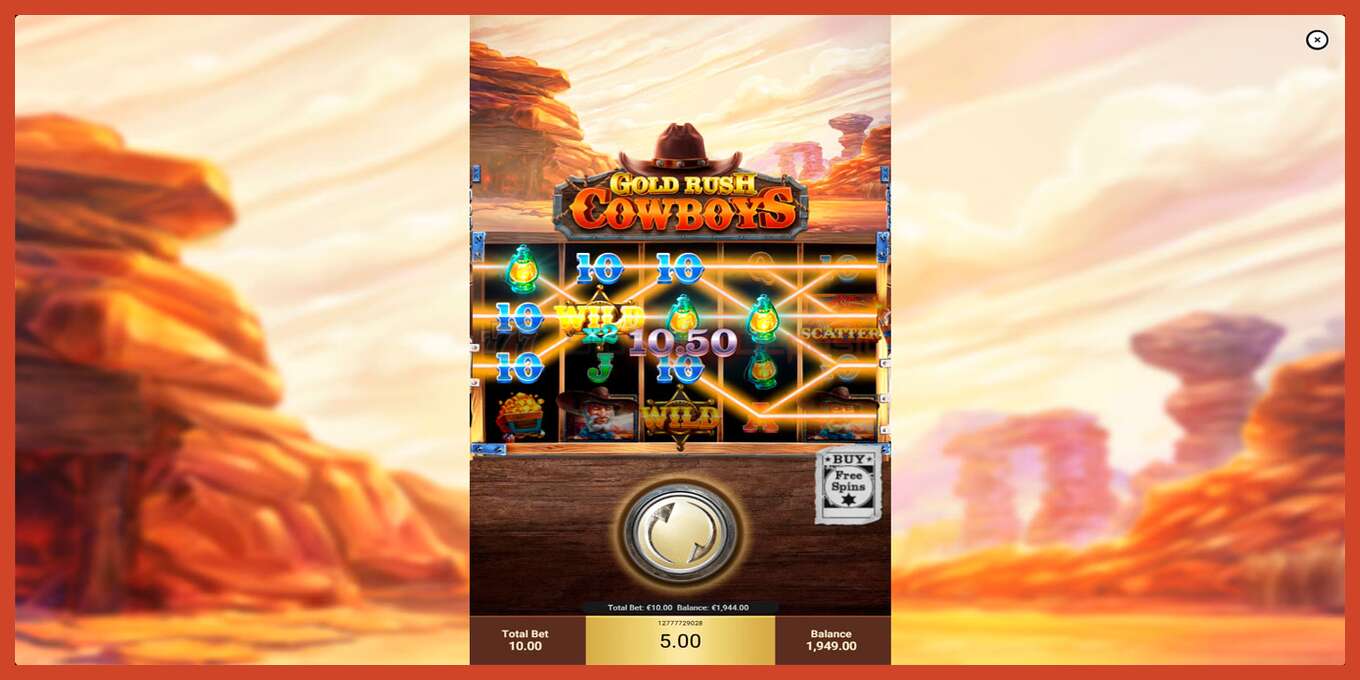 Slot screenshot: Gold Rush Cowboys no deposit, number - 5